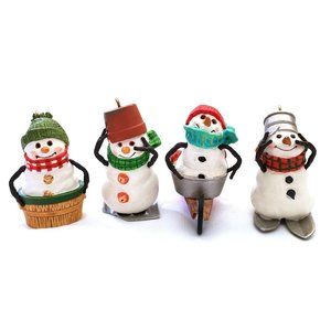 Hallmark RACE DOWN MAIN STREET The Snowmen of Mitford Christmas Ornaments set/4